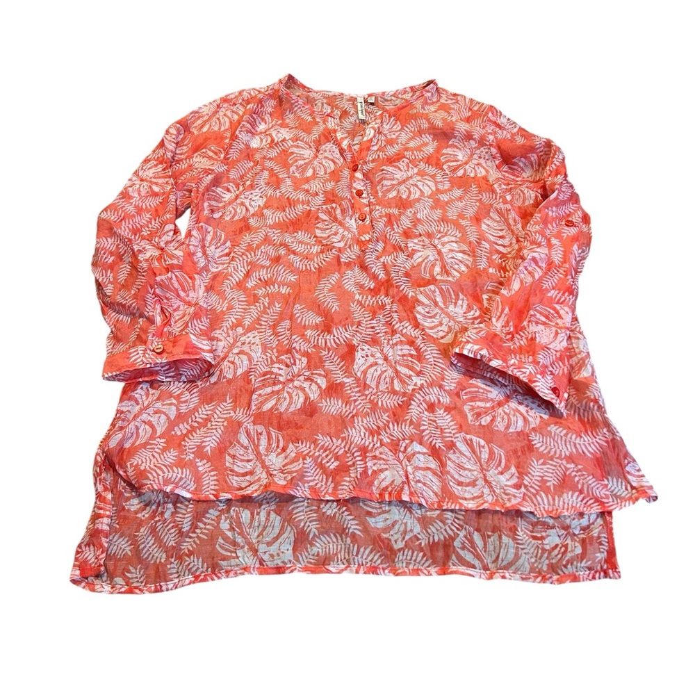 GRAND & GREENE sheer tropical tunic
